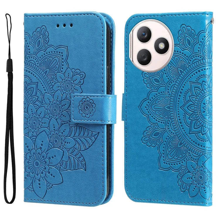 For Honor X50i+ 5G Case Flower Pattern Leather Folio Wallet Phone Cover