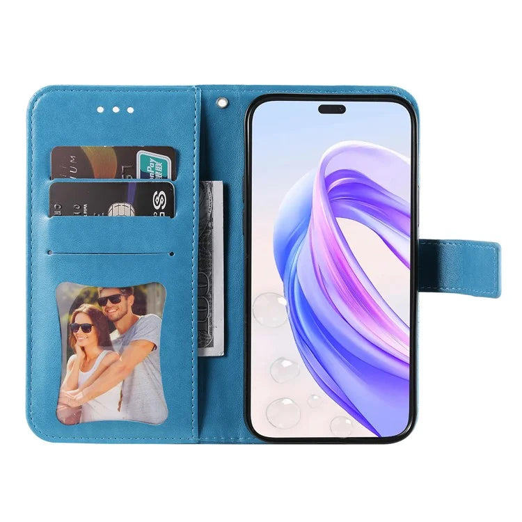 For Honor X50i+ 5G Case Flower Pattern Leather Folio Wallet Phone Cover