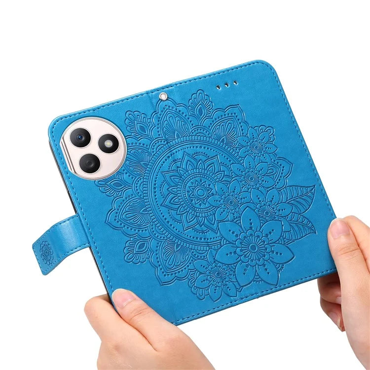 For Honor X50i+ 5G Case Flower Pattern Leather Folio Wallet Phone Cover