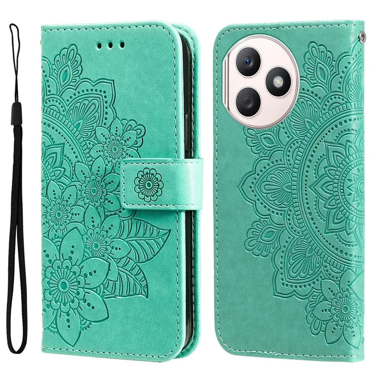 For Honor X50i+ 5G Case Flower Pattern Leather Folio Wallet Phone Cover