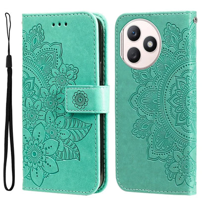 For Honor X50i+ 5G Case Flower Pattern Leather Folio Wallet Phone Cover