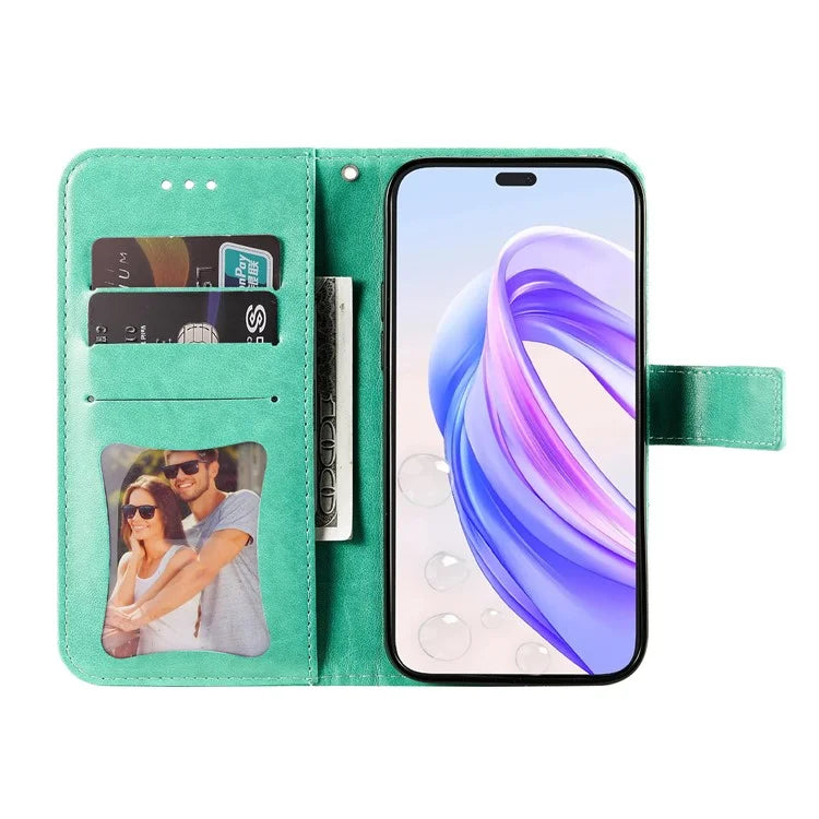 For Honor X50i+ 5G Case Flower Pattern Leather Folio Wallet Phone Cover
