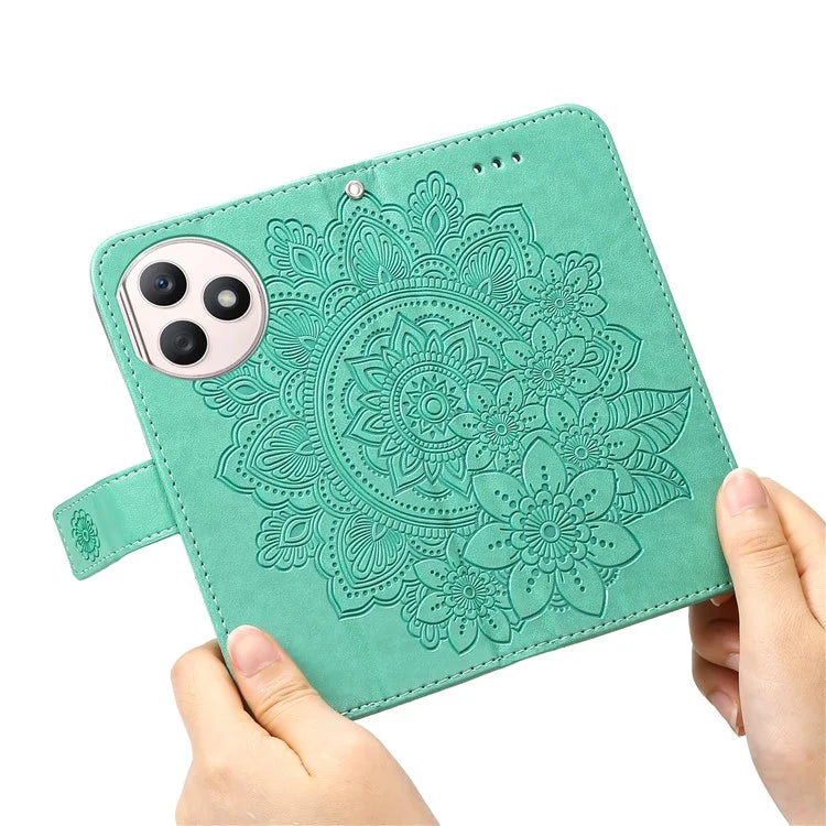 For Honor X50i+ 5G Case Flower Pattern Leather Folio Wallet Phone Cover