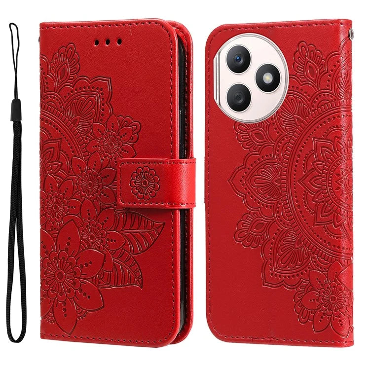 For Honor X50i+ 5G Case Flower Pattern Leather Folio Wallet Phone Cover