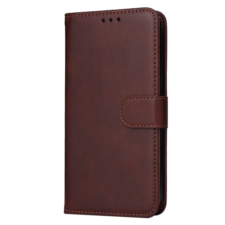For Google Pixel 8a Leather Case Traditional Calfskin Phone Cover 3 Card Slots