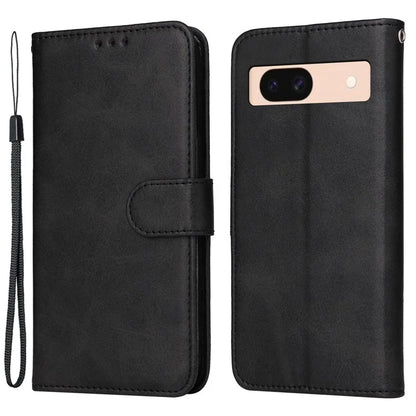 For Google Pixel 8a Leather Case Traditional Calfskin Phone Cover 3 Card Slots