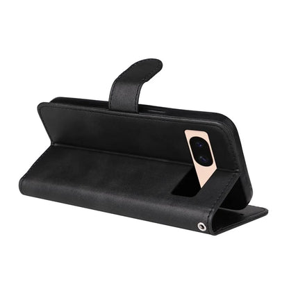 For Google Pixel 8a Leather Case Traditional Calfskin Phone Cover 3 Card Slots