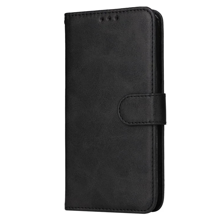 For Google Pixel 8a Leather Case Traditional Calfskin Phone Cover 3 Card Slots