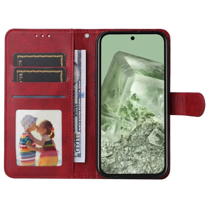 For Google Pixel 8a Leather Case Traditional Calfskin Phone Cover 3 Card Slots