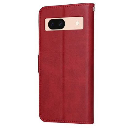 For Google Pixel 8a Leather Case Traditional Calfskin Phone Cover 3 Card Slots