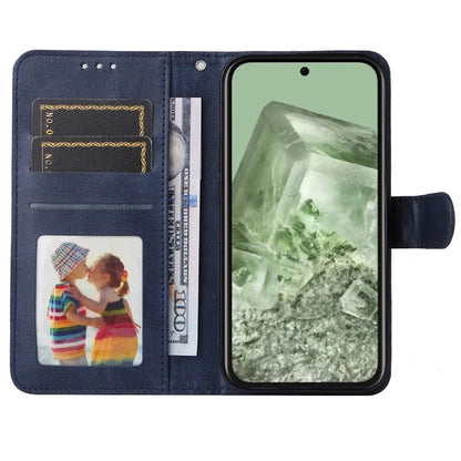 For Google Pixel 8a Leather Case Traditional Calfskin Phone Cover 3 Card Slots