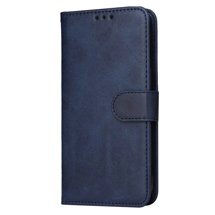 For Google Pixel 8a Leather Case Traditional Calfskin Phone Cover 3 Card Slots