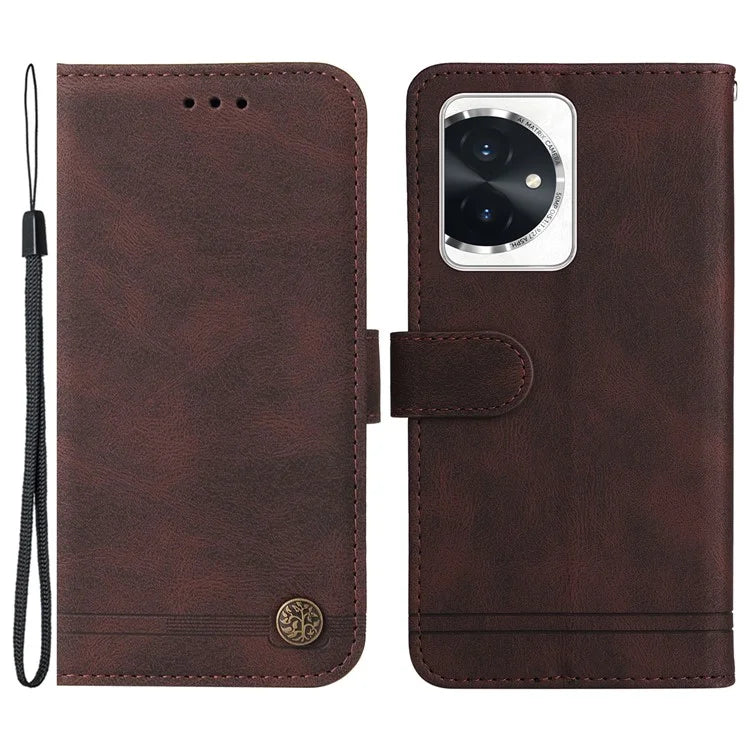 For Honor 100 5G Phone Case Tree Hardware Decor Leather Cover Wallet