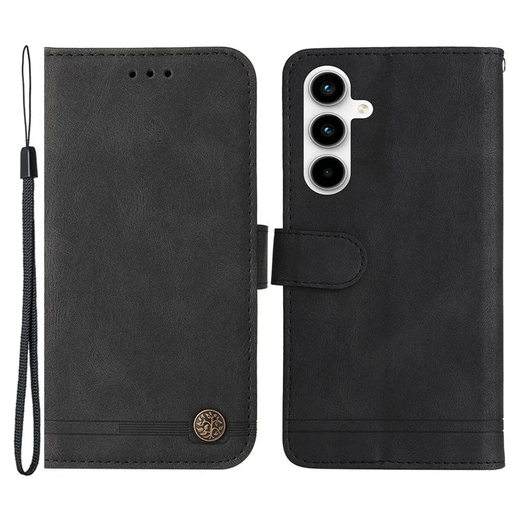For Samsung Galaxy A35 5G Skin-Feel Wallet Leather Case Life Tree Hardware Decor