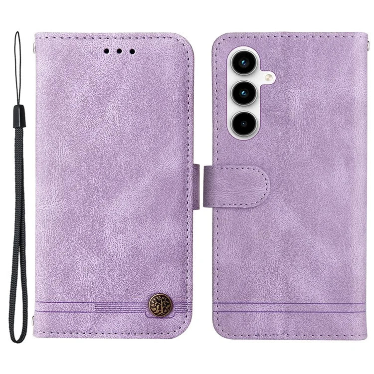 For Samsung Galaxy A35 5G Skin-Feel Wallet Leather Case Life Tree Hardware Decor