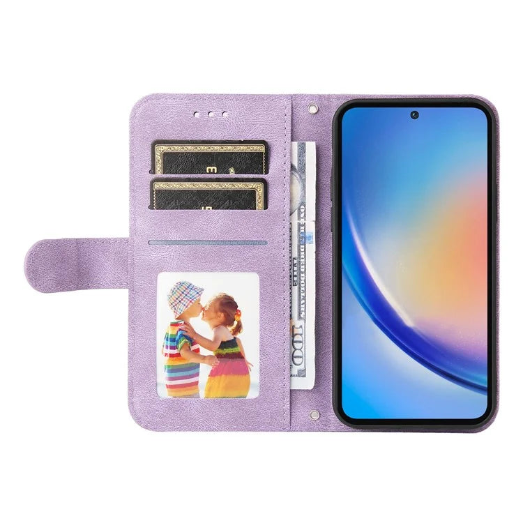 For Samsung Galaxy A35 5G Skin-Feel Wallet Leather Case Life Tree Hardware Decor