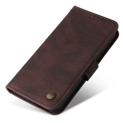 For Samsung Galaxy A35 5G Skin-Feel Wallet Leather Case Life Tree Hardware Decor