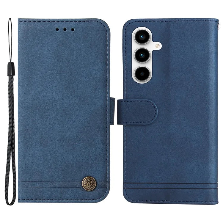 For Samsung Galaxy A35 5G Skin-Feel Wallet Leather Case Life Tree Hardware Decor
