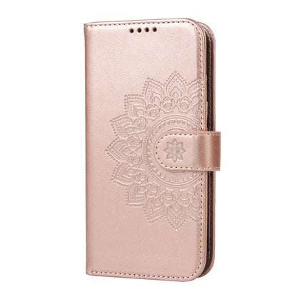 For iPhone 15 Plus R61 Texture Printed Wallet Case Stand Feature with Wrist Strap