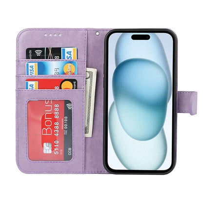 For iPhone 15 Plus Cover R61 Texture Wallet Leather Phone Shell