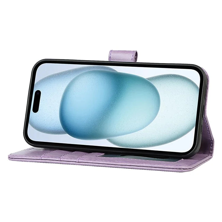 For iPhone 15 Plus Cover R61 Texture Wallet Leather Phone Shell