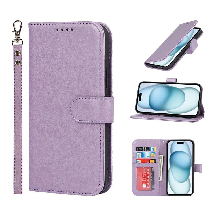 For iPhone 15 Plus Cover R61 Texture Wallet Leather Phone Shell