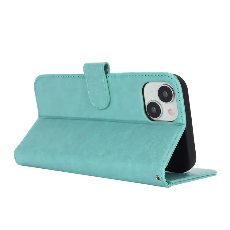 For iPhone 15 Plus Cover R61 Texture Wallet Leather Phone Shell