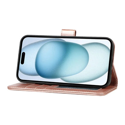 For iPhone 15 Plus Cover R61 Texture Wallet Leather Phone Shell