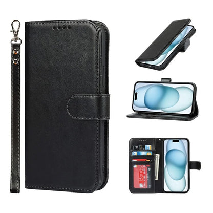 For iPhone 15 Plus Cover R61 Texture Wallet Leather Phone Shell