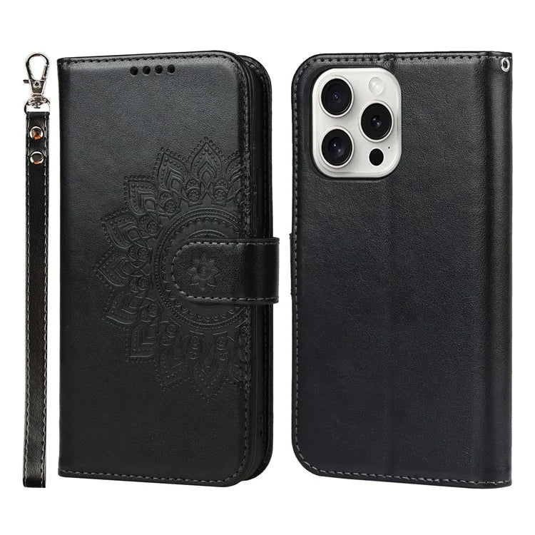 For iPhone 15 Pro Wallet Leather Cover R61 Texture PU Leather Stand Case