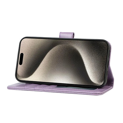 For iPhone 15 Pro Wallet Leather Cover R61 Texture PU Leather Stand Case