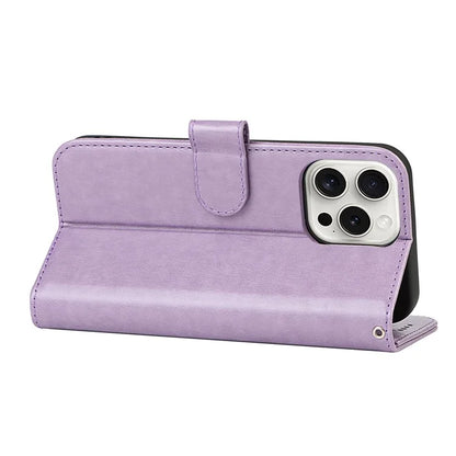 For iPhone 15 Pro Wallet Leather Cover R61 Texture PU Leather Stand Case