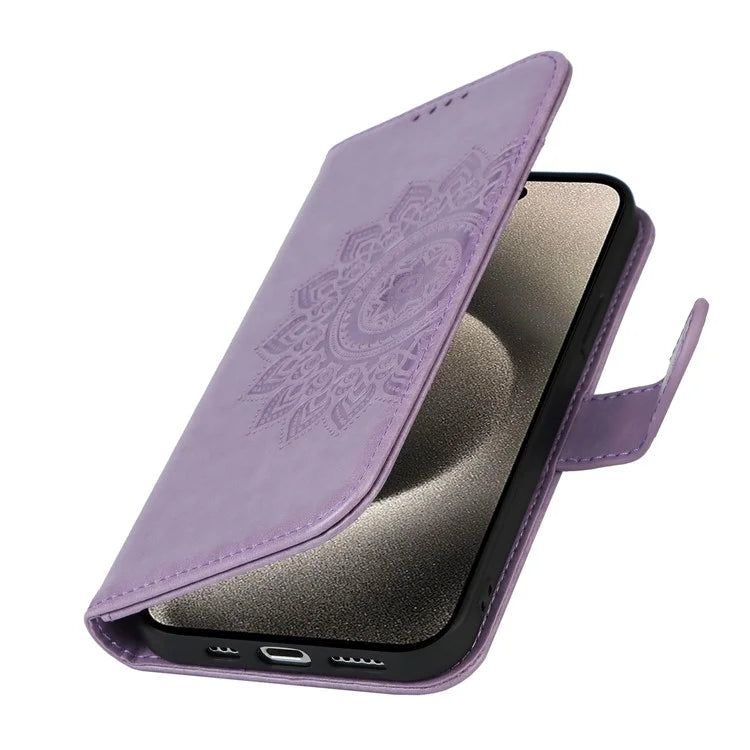 For iPhone 15 Pro Wallet Leather Cover R61 Texture PU Leather Stand Case