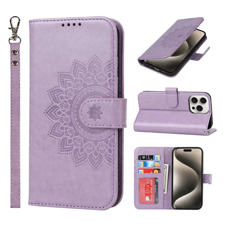 For iPhone 15 Pro Wallet Leather Cover R61 Texture PU Leather Stand Case