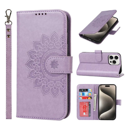 For iPhone 15 Pro Wallet Leather Cover R61 Texture PU Leather Stand Case