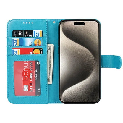 For iPhone 15 Pro Wallet Leather Cover R61 Texture PU Leather Stand Case