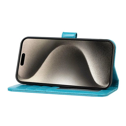 For iPhone 15 Pro Wallet Leather Cover R61 Texture PU Leather Stand Case