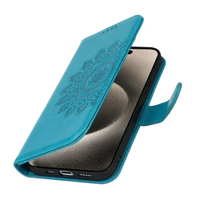 For iPhone 15 Pro Wallet Leather Cover R61 Texture PU Leather Stand Case