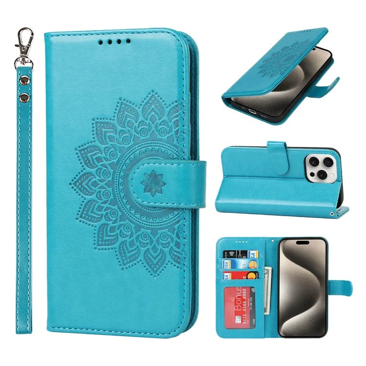 For iPhone 15 Pro Wallet Leather Cover R61 Texture PU Leather Stand Case