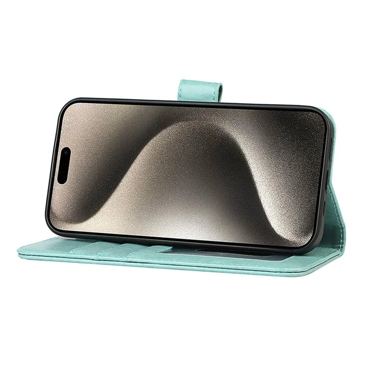 For iPhone 15 Pro Wallet Leather Cover R61 Texture PU Leather Stand Case
