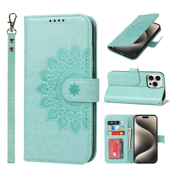 For iPhone 15 Pro Wallet Leather Cover R61 Texture PU Leather Stand Case