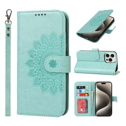 For iPhone 15 Pro Wallet Leather Cover R61 Texture PU Leather Stand Case