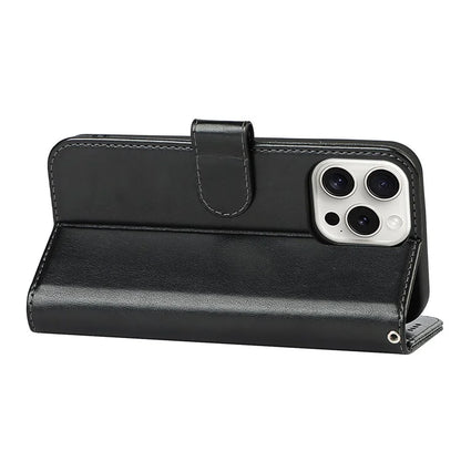 For iPhone 15 Pro Max Wallet Phone Case R61 Texture PU Leather Magnetic Protective Cover
