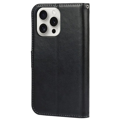 For iPhone 15 Pro Max Wallet Phone Case R61 Texture PU Leather Magnetic Protective Cover