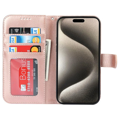 For iPhone 15 Pro Max Wallet Phone Case R61 Texture PU Leather Magnetic Protective Cover
