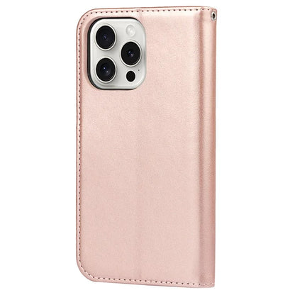 For iPhone 15 Pro Max Wallet Phone Case R61 Texture PU Leather Magnetic Protective Cover