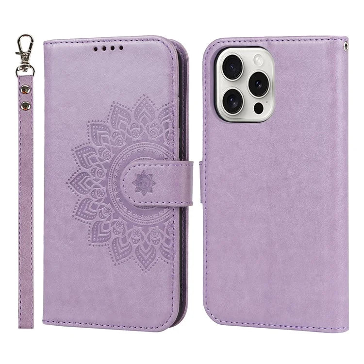 For iPhone 15 Pro Max Wallet Phone Case R61 Texture PU Leather Magnetic Protective Cover