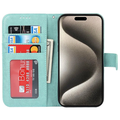 For iPhone 15 Pro Max Wallet Phone Case R61 Texture PU Leather Magnetic Protective Cover