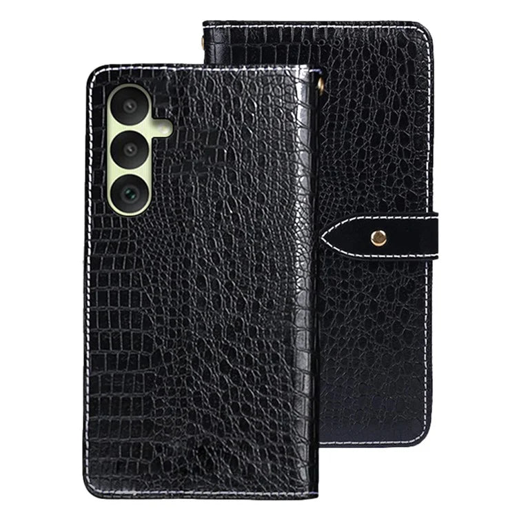 IDEWEI For Samsung Galaxy A35 5G Case Crocodile Texture Leather Case Wallet Phone Cover