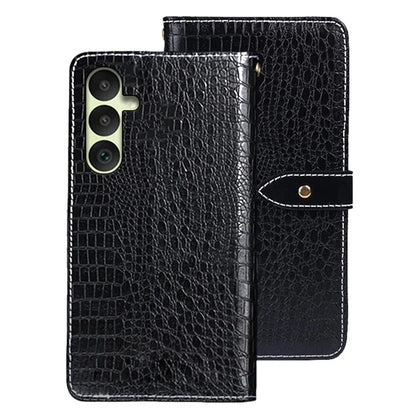 IDEWEI For Samsung Galaxy A35 5G Case Crocodile Texture Leather Case Wallet Phone Cover